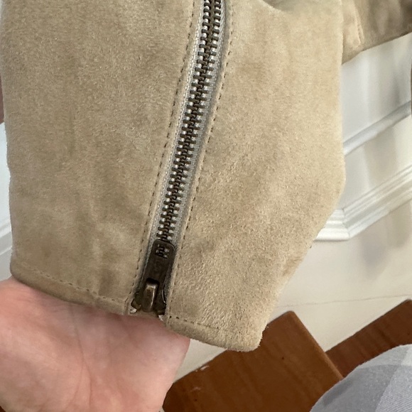 POLO RALPH LAUREN BIKER GOAT SUEDE JACKET BEIGE WOMENS SIZE XL - Picture 9 of 11